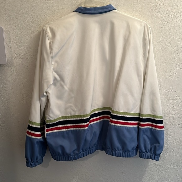VTG Alfred Dunner jacket polyester white blue stripes - Picture 6 of 7